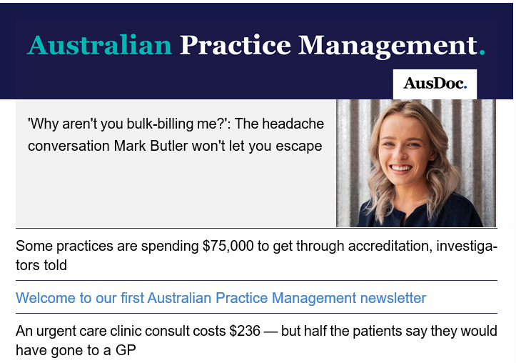Australian Practice Manager Newsletter Launch Edition